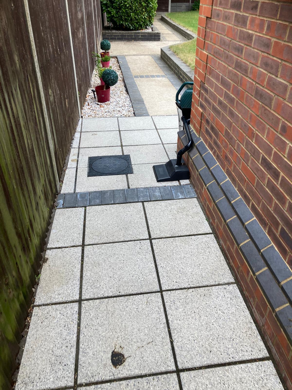 Wrap around porcelain patio and driveway works